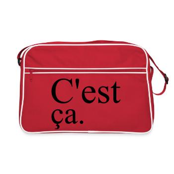 French Chic Cest Ca Französisch Style Paris - Retro Tasche - Rot/Weiß - Vorne