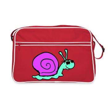 Snail Sunglasses Cool Black Glasses Smile - Retro Bag - red/white - Front