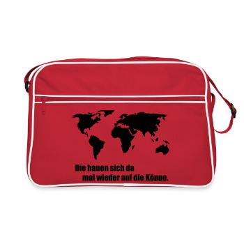 World map - Retro Bag - red/white - Front