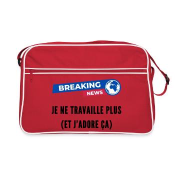 I don't work anymore and I love it humor retirement - Retro Bag - red/white - Front