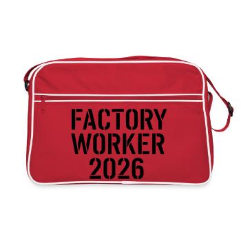 Factory Worker 2026 – strong industrial motive - Retro Bag - red/white - Front