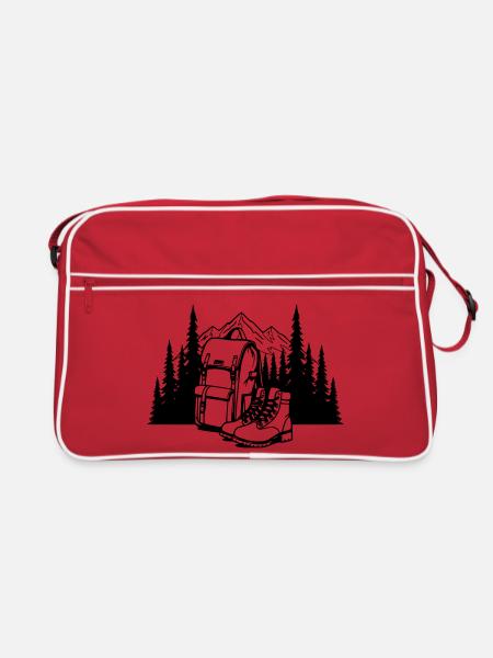 Absolute black, where it all begins - Retro Bag - red/white - Front