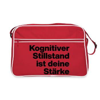 COGNITIVE STANDSTILL IS YOUR STRENGTH. SARCASM - Retro Bag - red/white - Front