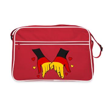 Drapeau allemand main dans la main - Sac Retro - rouge/blanc - Devant