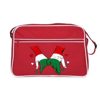 Hungary flag holding hands used - Retro Bag - red/white - Front