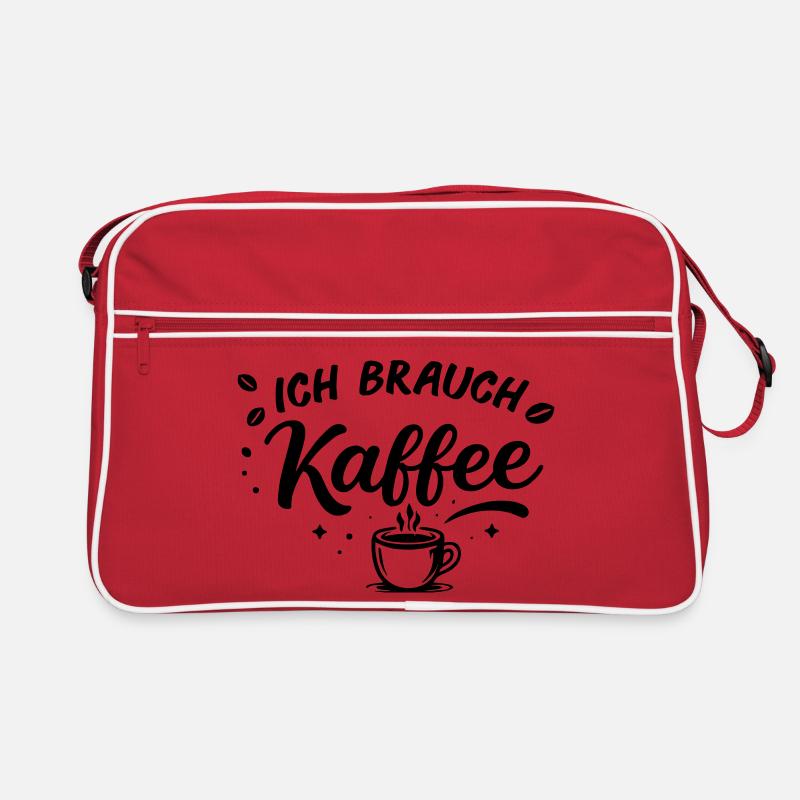 Ich brauch kein plan ich brauch Kaffee Retro Tasche