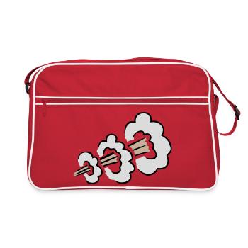 Loud Fart Explosion Funny Toilet Humor Comic Cloud - Retro Bag - red/white - Front