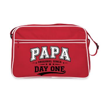 Déclaration du Collège Papa en lettres vintage - Sac Retro - rouge/blanc - Devant