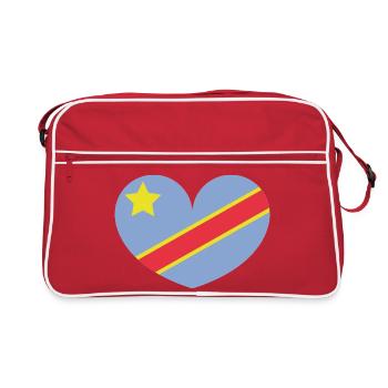 Kongo-Herzflagge - Retro Tasche - Rot/Weiß - Vorne