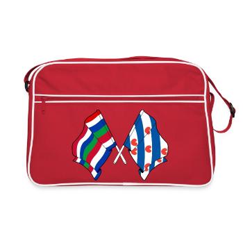 Drapeaux croisés de Schier & Friesland - Sac Retro - rouge/blanc - Devant