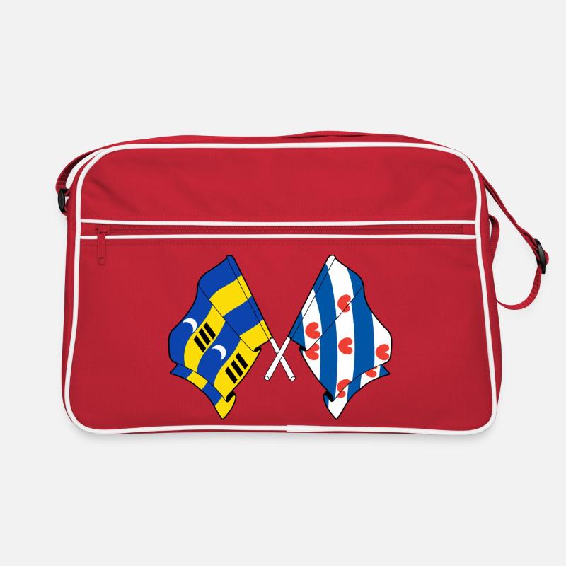 Drapeaux croisés d’Ameland et de Frise Sac Retro