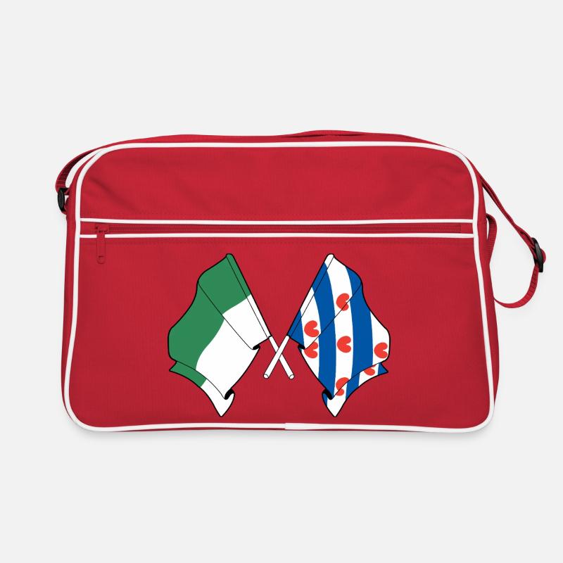 Drapeaux croisés de Vlieland et Frise Sac Retro