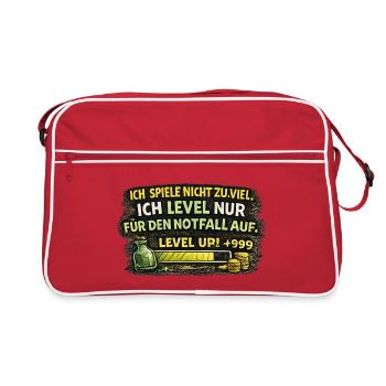 Ich Level nur für den Notfall Auf! - Retro Tasche - Rot/Weiß - Vorne