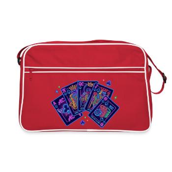 Royal Flush Poker Casino Neon Design - Retro Bag - red/white - Front
