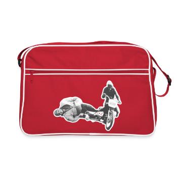 Défi de sidecar vintage sur une moto rétro - Sac Retro - rouge/blanc - Devant
