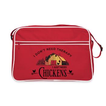 Thérapie de la ferme de poulets - Sac Retro - rouge/blanc - Devant