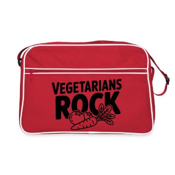 Vegetarians Rock - Retro Tasche - Rot/Weiß - Vorne