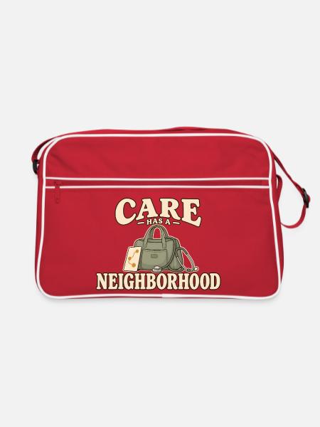 Gemeindepflege mit Pflegetasche und Routenkarte - Retro Tasche - Rot/Weiß