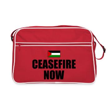 Ceasefire now free palestine - Retro Tasche - Rot/Weiß - Vorne