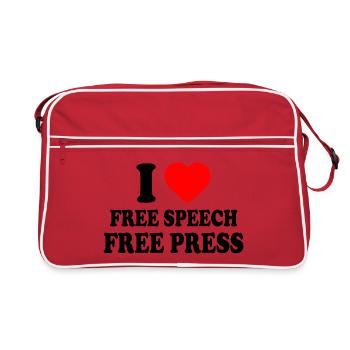 i love free speech free press - Sac Retro - rouge/blanc - Devant
