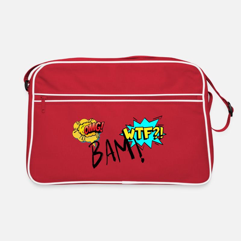 Comic Explosiv OMG WTF Ausrufe Retro Tasche