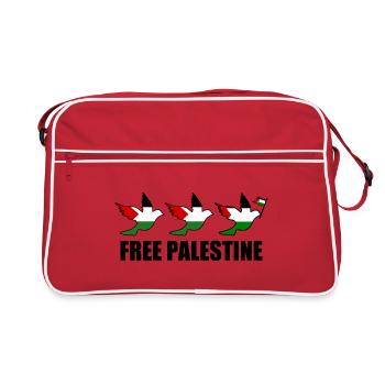 Free palestine - Retro Tasche - Rot/Weiß - Vorne