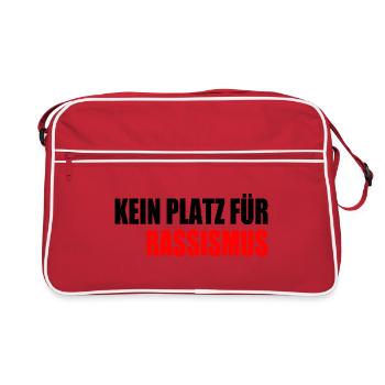 kein platz für rassismus - Retro Tasche - Rot/Weiß - Vorne