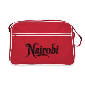 Naïrobi city name in Gothic style - Retro Bag - red/white - Front