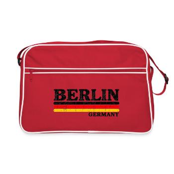 Berlin - Deutschland - Germany - Berliner Bär - Retro Tasche - Rot/Weiß - Vorne