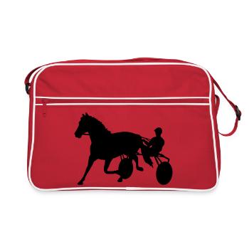 trabrennen traber pferdesport - Retro Tasche - Rot/Weiß - Vorne