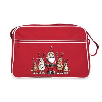 Père Noël avec des rennes - Sac Retro - rouge/blanc - Devant