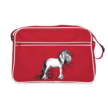 Niedlicher Andalusier - Retro Tasche - Rot/Weiß - Vorne