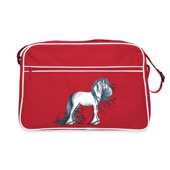 Fantasy Pferd - Retro Tasche - Rot/Weiß - Vorne