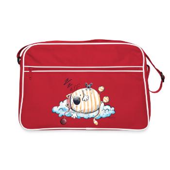 Sleeping Cat - Retro Bag - red/white - Front