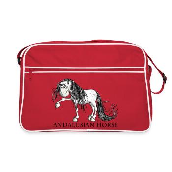 Süßer Andalusier - Retro Tasche - Rot/Weiß - Vorne