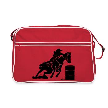 Equitation Western Equestre - Course de tonneaux - Sac Retro - rouge/blanc - Devant