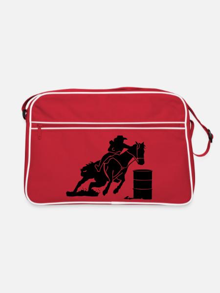 Equestrian Western Riding - Barrel Race - Retro Bag - red/white - Front