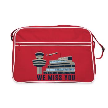 Airport Tegel, Berlin. We miss you - Retro Bag - red/white - Front