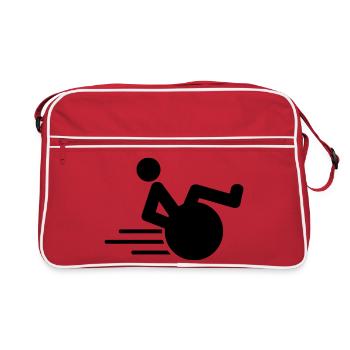 Wheelie avec fauteuil roulant représente l’agilité * - Sac Retro - rouge/blanc - Devant