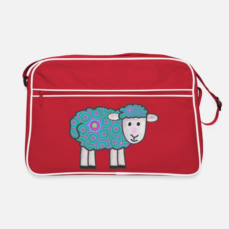 Spiralfarbenes Schäfchen Muster Retro Tasche