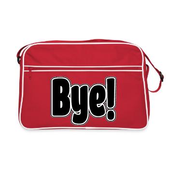 Auf Wiedersehen!. Fröhlicher Ausdruck - Retro Tasche - Rot/Weiß - Vorne
