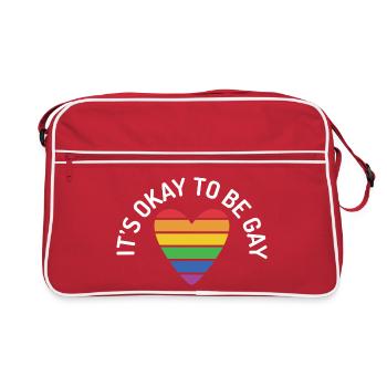 Es ist in Ordnung, schwul zu sein - Retro Tasche - Rot/Weiß - Vorne
