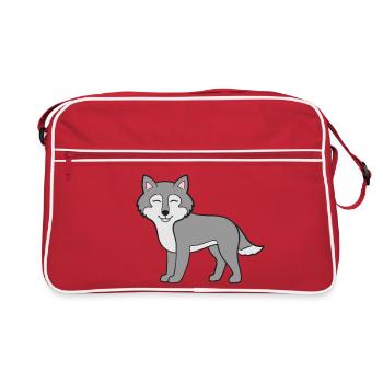 Wolf Wolves - Retro Bag - red/white - Front
