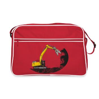 Tear-off excavator with scrap shears - Retro Bag - red/white - Front