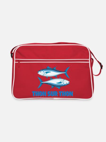 fishing, fisherman, fishing fan - Retro Bag - red/white - Front