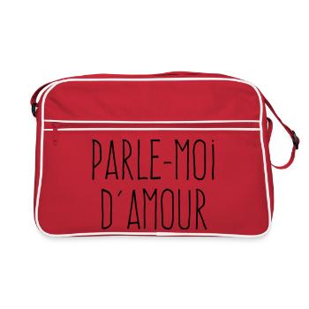 Parle-moi d'amour - Citation Amour - Sac Retro - rouge/blanc - Devant