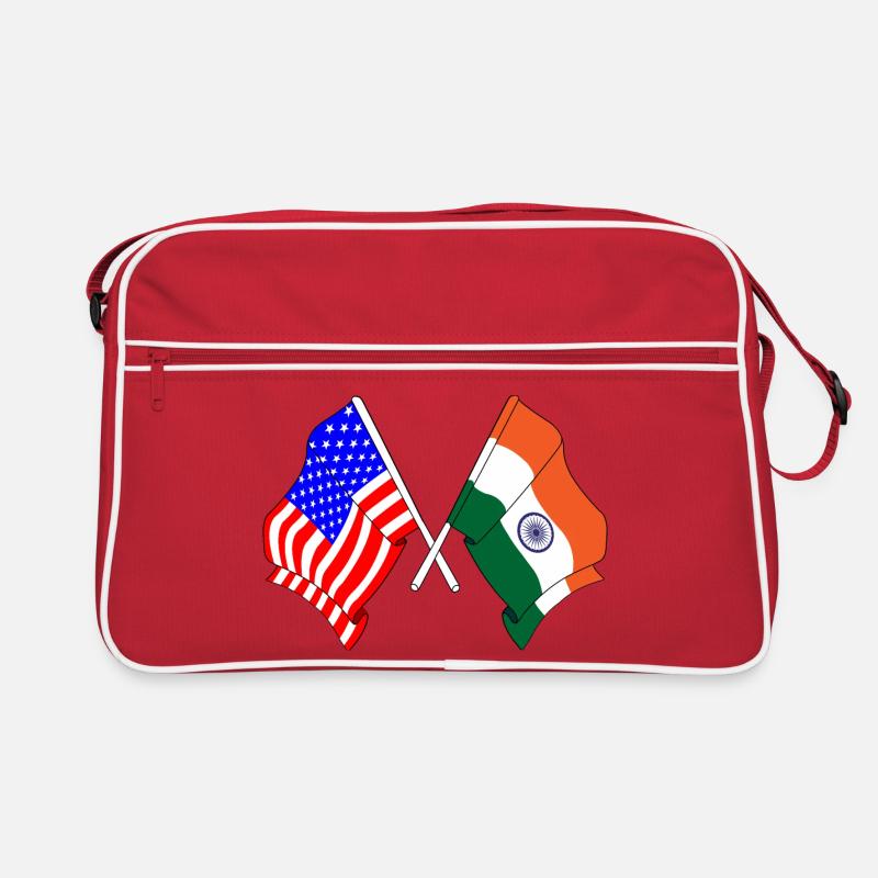 Drapeau des États-Unis et drapeau de l’Inde Sac Retro