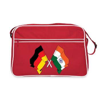 Drapeau de l’Allemagne et drapeau de l’Inde - Sac Retro - rouge/blanc - Devant