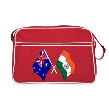 Flagge von Australien und Flagge Indien - Retro Tasche - Rot/Weiß - Vorne