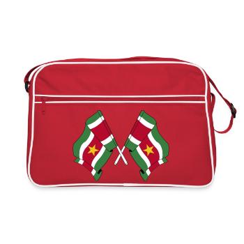 Deux drapeaux croisés du Suriname - Sac Retro - rouge/blanc - Devant